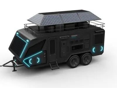 off-road camping trailer 3D model