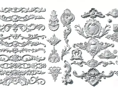 European-style carved decoration 3D model