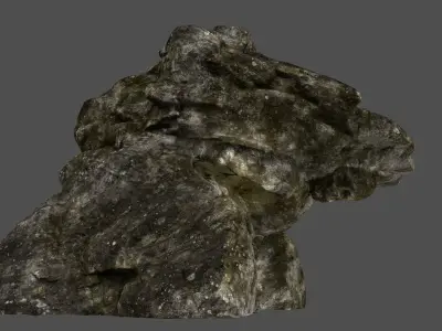 old skull cave 02 Low-poly 3D model