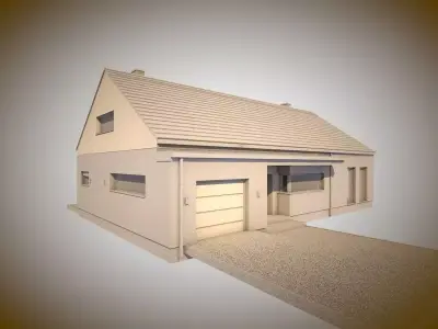 modern house with tiles for 3d rendering or for game model 3D model
