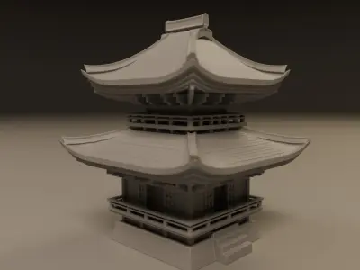 japanese temple 3D print model get