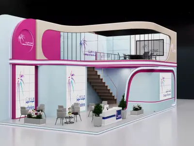 booth 13x6 two floor  3D model