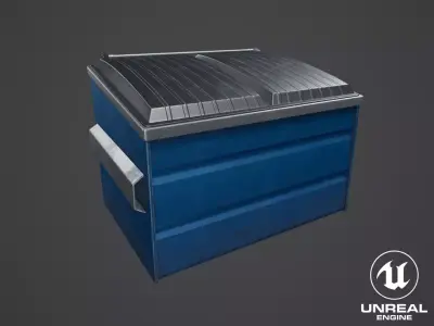 Stylized Dumpster Low-poly 3D model