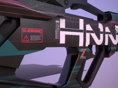 Sci-Fi Weapon Hunter II V2 Low-poly 3D model