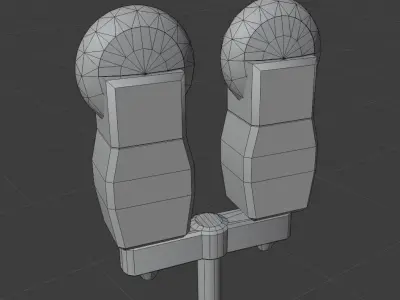 Parking Meter x 2 Low-poly 3D model