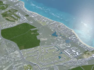 Punta Cana Dominican Republic 45km Low-poly 3D model