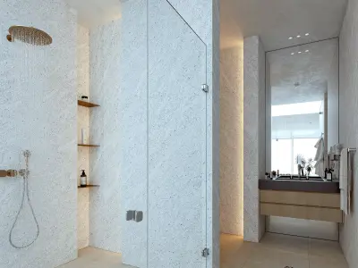 Highrise Hotel Bathroom 3D model