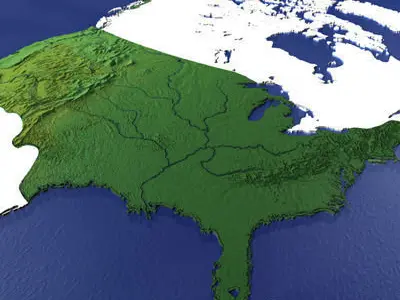 USA united states with outline 3D model