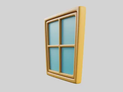 Cartoon Window 1b 3D model
