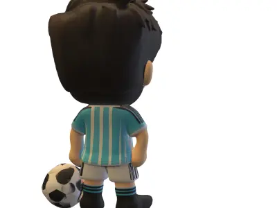 Stylized Bearded Soccer Player Low-poly 3D model