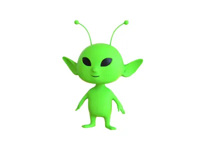 Low-Poly Cartoon Alien 01 Animated  Low-poly 3D model