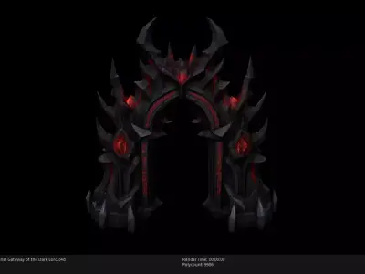 Low Poly Stylized Infernal Gateway of the Dark Lord Low-poly 3D model