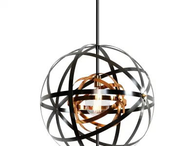 Uttermost Rondure Wide Bronze and Brass Pendant 3D model