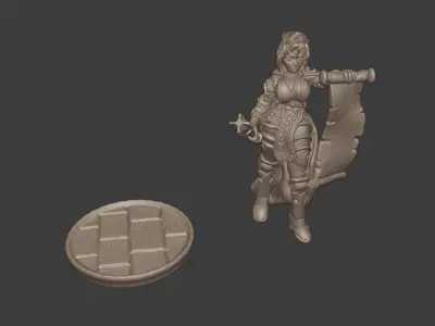 Caesila battle sister of strelig donjon miniature 3D print model