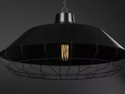Industrial Ceiling Lamp - 2k textures 3D model