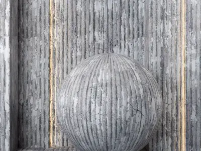 4K Concrete Wall and Floor Textures - PBR - Ethnic Ribbed Texture
