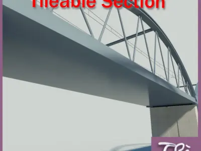 2 IRON RAILWAY BRIDGE 3D model