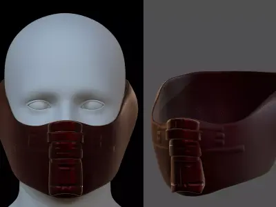 Gas mask helmet 3d model scifi Low-poly  Low-poly 3D model