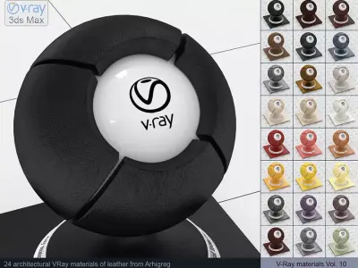 Architectural Vray materials for 3ds Max - Leather 3D model