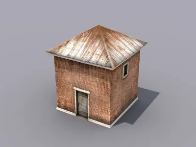 Small Industrial Building Low-poly 3D model