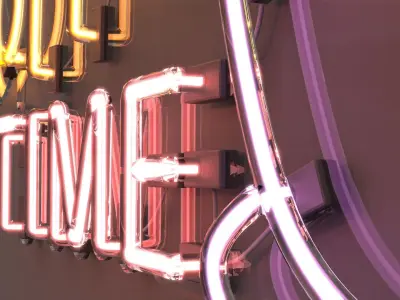 Coffee Time - Neon Sign 3D model