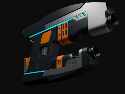Sci Fi Gun 3D model 4