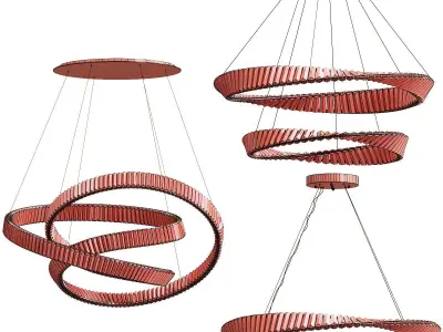 Collection Spiral Crystal Chandelier 3D model