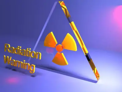 Radiation warning icon Glass and plastic Free low-poly 3D model