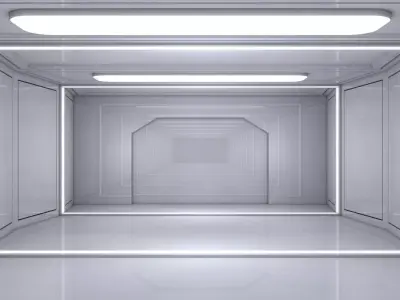 Sci Fi Interior Low-poly 3D model