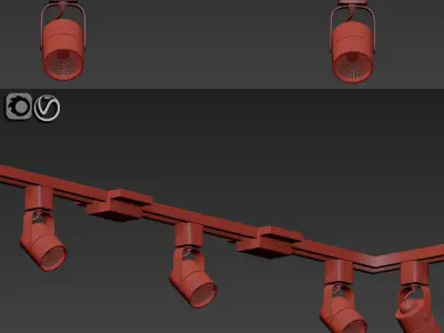 Led Meshback Track Lighting Kit 3D model