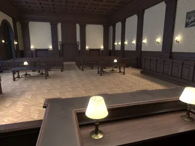 Courtroom Low-poly 3D model