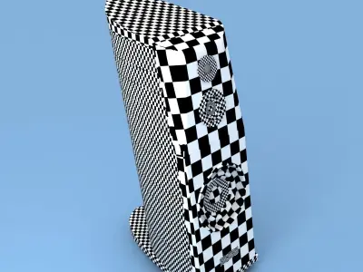 usher two wooden speakers 3D model