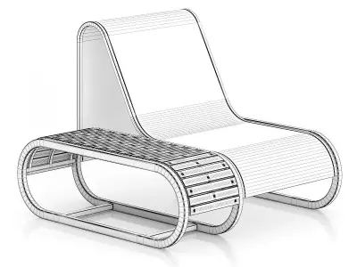 Modern Red Chair 3D model
