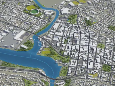 Launceston Low-poly 3D model