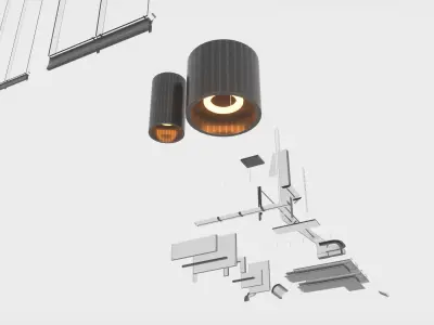 Sci-Fi Style Building Components 3D model