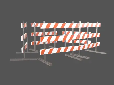 Road Barriers v3 003 Low-poly 3D model