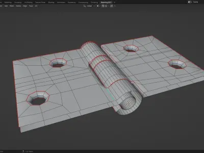 Two Ball Bearing Door Hinge for Blender 3D model