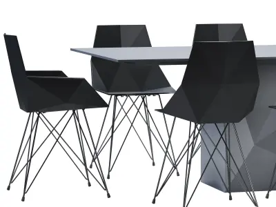 Vondom Faz Dining Table and Chair Low-poly 3D model