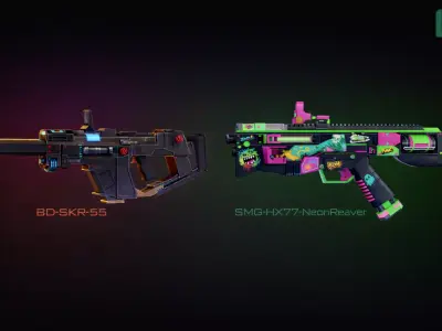 PBR-Sci-Fi Weapon Pack v1-Game Ready Low-poly 3D model