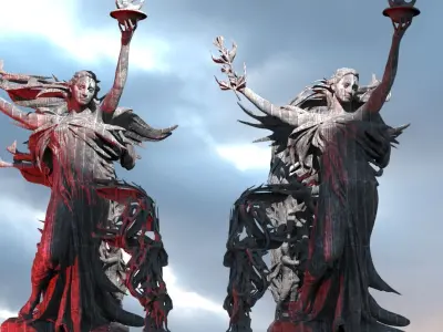 Dantes Angel Torch Beacons 3D model