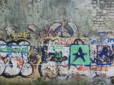 Street art wall  Low-poly 3D model