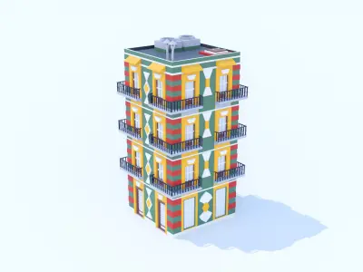 Italian Building number 11 Lowpoly Low-poly 3D model