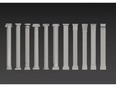 European-style column ornamentation 3D model