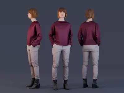 Plum Presence in Casual Elegance 3D model