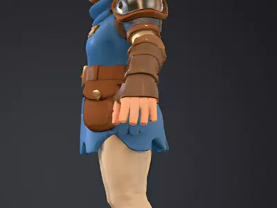 Stylized Fantasy Female Adventurer   Game Ready 3D Character PBR Low-poly 3D model