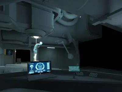 Sci-Fi Laboratory Low-poly 3D model