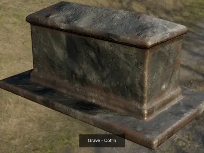 Grave stone set 3 3D Model Pack