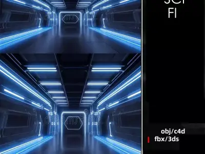 Sci Fi Interior Corridor 3D Model  3D model