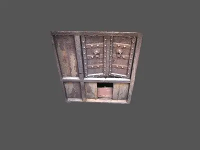 Old Wooden Window Low-poly 3D model