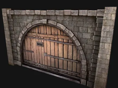 Medieval Prison Door  Low-poly 3D model